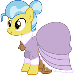 Size: 3001x3044 | Tagged: safe, artist:cloudyglow, doctor fauna, earth pony, pony, clothes, dress, female, gala dress, mare, simple background, smiling, solo, transparent background, vector