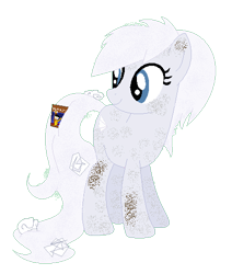 Size: 441x521 | Tagged: safe, artist:kasi-ona, oc, oc only, earth pony, original species, pony, book, dust, dust pony, looking back, simple background, smiling, solo, transparent background, trash