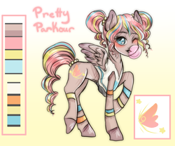 Size: 900x750 | Tagged: safe, artist:askdarlingadelaide, oc, oc only, oc:pretty parkour, pegasus, pony, bubblegum, food, gum, one eye closed, solo, wink