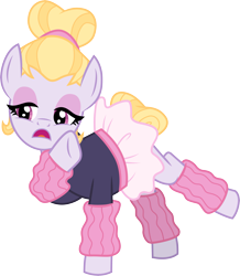 Size: 3001x3442 | Tagged: safe, artist:cloudyglow, hoofer steps, pony, on your marks, clothes, eyeshadow, female, leg warmers, makeup, open mouth, simple background, solo, transparent background, tutu, vector
