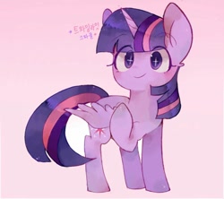 Size: 900x800 | Tagged: safe, artist:louderpony, twilight sparkle, twilight sparkle (alicorn), alicorn, pony, cute, korean, raised hoof, solo, starry eyes, twiabetes, wingding eyes