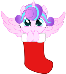 Size: 847x944 | Tagged: safe, artist:spellboundcanvas, princess flurry heart, christmas, clothes, cute, flurrybetes, hearth's warming eve, simple background, solo, stockings, transparent background