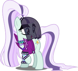 Size: 5000x4570 | Tagged: safe, artist:dashiesparkle, coloratura, the mane attraction, .svg available, absurd resolution, bracelet, clothes, countess coloratura, jewelry, simple background, solo, spiked wristband, transparent background, vector, veil, wristband