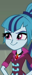 Size: 558x1280 | Tagged: safe, screencap, sonata dusk, equestria girls, rainbow rocks, cropped, female, smiling, smirk