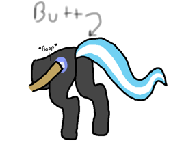 Size: 898x751 | Tagged: safe, artist:lionheart, oc, oc only, oc:lionheart, pony, boop, butt boop, butt touch, hoof on butt, plot