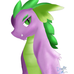 Size: 1000x1000 | Tagged: safe, artist:vivianity, spike, dragon, older, older spike, simple background, solo, transparent background