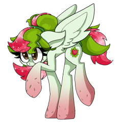 Size: 1119x1161 | Tagged: safe, artist:spaazledazzle, oc, oc only, oc:watermelana, pony, freckles, gradient hooves, shy, simple background, solo, transparent background, walking