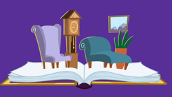 Size: 10240x5760 | Tagged: safe, artist:frownfactory, fame and misfortune, .svg available, absurd resolution, background, book, chair, clock, no pony, sofa, svg, vector