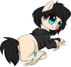 Size: 1704x1612 | Tagged: safe, artist:violentdreamsofmine, oc, oc only, oc:kalel, earth pony, pony, clothes, female, hoodie, mare, prone, simple background, solo, transparent background, unshorn fetlocks