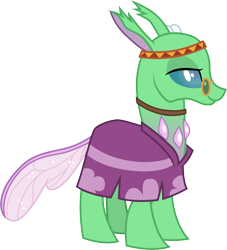 Size: 3001x3312 | Tagged: safe, artist:cloudyglow, free love (changedling), changedling, changeling, to change a changeling, .ai available, clothes, hippieling, pince-nez, simple background, smiling, solo, transparent background, vector