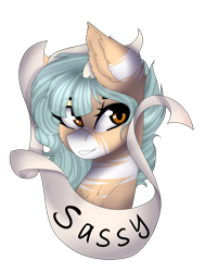 Size: 3031x4000 | Tagged: safe, artist:crazllana, oc, oc only, oc:forest keeper, earth pony, pony, banner, bust, female, high res, horns, portrait, simple background, solo, transparent background