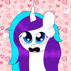 Size: 1024x1024 | Tagged: safe, artist:silverstar226, oc, oc only, oc:ice gaze, pony, unicorn, open mouth, solo