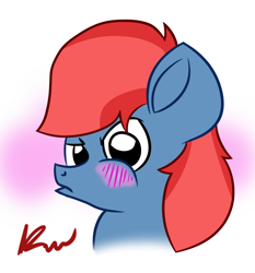 Size: 1008x1080 | Tagged: safe, artist:rideranimations, oc, oc only, oc:rideranimations, pony, angry, blushing, grumpy