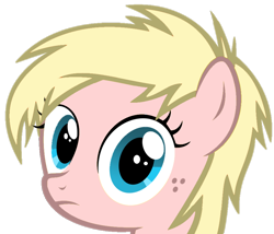 Size: 900x771 | Tagged: artist needed, safe, oc, oc only, freckles, frown, looking at you, simple background, solo, stare, sweetie belle's stare, transparent background, vector