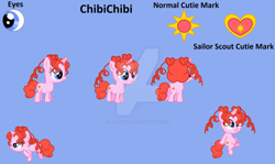 Size: 1024x611 | Tagged: safe, artist:brillonsloup, artist:pastel-pocky, artist:xebck, pony, unicorn, base used, chibi chibi, chibi chibi moon, pigtails, ponified, sailor moon, watermark