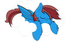 Size: 1024x576 | Tagged: safe, oc, oc only, oc:johnsmith, pony, cloud, simple background, sleeping, solo, transparent background