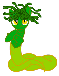 Size: 471x604 | Tagged: safe, artist:kombatantchampion, oc, oc only, oc:naga, gorgon, lamia, original species, snake pony, scales, simple background, slit eyes, snake eyes, snake tail, solo, transparent background, unamused