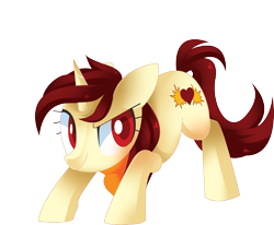 Size: 2773x2290 | Tagged: safe, artist:sorasku, oc, oc only, oc:scarlet treasure, pony, unicorn, colored pupils, commission, female, mare, simple background, smiling, solo, transparent background