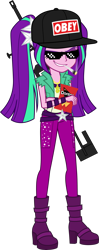 Size: 1972x5000 | Tagged: safe, artist:diegator007, aria blaze, equestria girls, rainbow rocks, blunt, boots, chips, cigarette, clothes, doritos, drugs, food, hat, high heel boots, jewelry, marijuana, mlg, necklace, obey, shirt, shoes, simple background, smiling, smoking, solo, sunglasses, transparent background, vector, vest