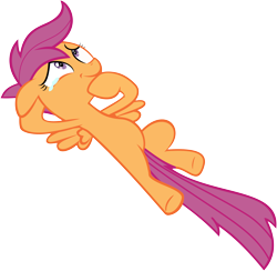 Size: 8497x8284 | Tagged: safe, artist:zeegaas, scootaloo, pegasus, pony, sleepless in ponyville, absurd resolution, crying, female, filly, lying down, on back, simple background, solo, tears of joy, transparent background, vector