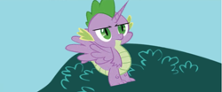 Size: 1363x569 | Tagged: safe, artist:zxinsanity, spike, alicorn, pony, alicorn spike, alicornified, alidragon, alternate universe, equestria girls: the parody series, race swap, solo, unamused, wat