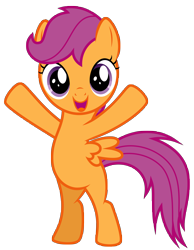 Size: 6372x8192 | Tagged: safe, artist:thatguy1945, scootaloo, pegasus, pony, flight to the finish, absurd resolution, bipedal, cute, cutealoo, female, filly, happy, pyramid, simple background, solo, transparent background, vector