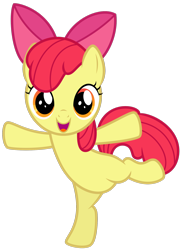 Size: 1600x2193 | Tagged: safe, artist:thatguy1945, apple bloom, earth pony, pony, flight to the finish, adorabloom, apple bloom's bow, bipedal, bow, cute, female, filly, hair bow, happy, pyramid, simple background, solo, transparent background, vector