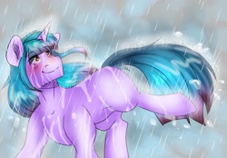 Size: 2322x1613 | Tagged: safe, artist:yomi brasi, oc, oc only, rain, solo