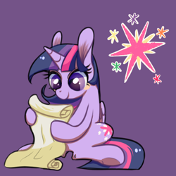 Size: 450x450 | Tagged: safe, artist:phyllismi, twilight sparkle, twilight sparkle (alicorn), alicorn, pony, cutie mark, pixiv, scroll, solo