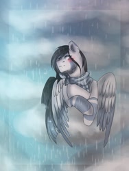 Size: 768x1024 | Tagged: safe, artist:yomi brasi, oc, oc only, cloud, rain, solo