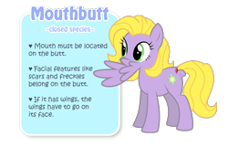 Size: 1080x695 | Tagged: safe, artist:crowneprince, oc, oc only, pegasus, pony, closed species, mouthbutt, not salmon, open mouth, rules, simple background, smiling, solo, spread wings, transparent background, wat, wingmouth, wings