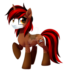 Size: 1024x1113 | Tagged: safe, artist:centchi, oc, oc only, oc:fire star, unicorn, male, raised hoof, simple background, solo, stallion, transparent background, watermark