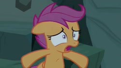 Size: 1652x929 | Tagged: safe, screencap, scootaloo, pony, campfire tales, solo