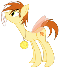 Size: 3623x3962 | Tagged: safe, artist:avarick, oc, oc only, oc:wither, breezie, long neck, looking up, medal, simple background, smiling, solo, transparent background