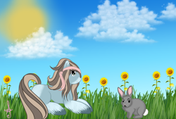 Size: 1600x1080 | Tagged: safe, artist:silversthreads, oc, oc only, earth pony, pony, rabbit, female, gypsy vanner, mare, solo, unshorn fetlocks