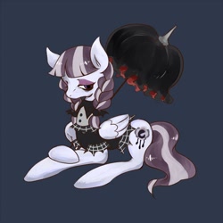 Size: 600x600 | Tagged: safe, artist:grimbloody, inky rose, pegasus, pony, black background, clothes, dress, female, goth, gothic, mare, simple background, solo, umbrella