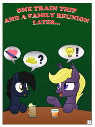 Size: 3000x4000 | Tagged: safe, artist:pananovich, oc, oc only, oc:bluesky thinking, oc:shadowmoon, bat pony, pegasus, pony, comic:b.d.s.m., bat pony oc, comic, drink, pictogram