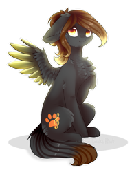 Size: 727x947 | Tagged: safe, artist:twinkepaint, oc, oc only, oc:kalee, pegasus, pony, female, mare, simple background, sitting, solo, transparent background