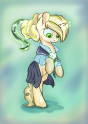 Size: 3089x4363 | Tagged: safe, artist:drafthoof, sweet biscuit, pony, unicorn, bipedal, clothes, female, magic, mare, sailor uniform, solo, telekinesis