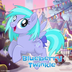 Size: 1080x1080 | Tagged: safe, oc, oc only, oc:blueberry twinkle, pegasus, pony, my little pony: the movie, bow, mlp movie pony maker, solo, tail bow