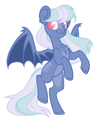 Size: 744x932 | Tagged: safe, artist:wasatgemini, oc, oc only, bat pony, pony, base used, bipedal, female, heterochromia, mare, simple background, solo, white background