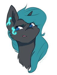 Size: 1792x2364 | Tagged: safe, artist:skylacuna, oc, oc only, oc:lopelia glass, unicorn, bust, female, mare, simple background, solo, transparent background