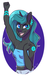 Size: 709x1127 | Tagged: safe, artist:rdstartie, oc, oc only, oc:lopelia glass, anthro, unicorn, armpits, clothes, female, mare, midriff, simple background, solo, tanktop, transparent background