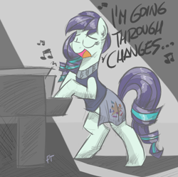 Size: 1680x1670 | Tagged: safe, artist:flutterthrash, coloratura, earth pony, pony, black sabbath, changes, eyes closed, female, mare, newbie artist training grounds, ozzy osbourne, piano, singing, solo, song reference
