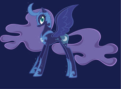 Size: 763x560 | Tagged: safe, artist:janice, artist:lauren faust, color edit, edit, nightmare moon, blue background, colored, concept art, monochrome, simple background, solo, vector