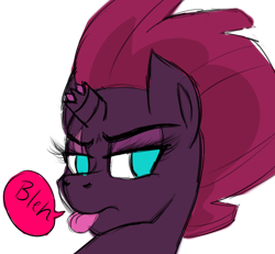 Size: 1300x1200 | Tagged: safe, tempest shadow, my little pony: the movie, :p, bleh, bust, cute, simple background, tongue out, transparent background