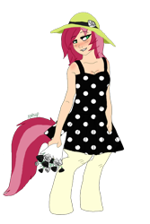 Size: 600x900 | Tagged: safe, artist:n1pslip, oc, oc only, oc:leaf, satyr, blushing, bouquet, parent:roseluck, simple background, solo, transparent background