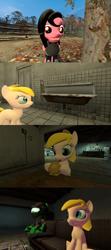 Size: 1920x4320 | Tagged: safe, artist:soad24k, oc, oc only, oc:chipper leaf, oc:green, oc:rin, earth pony, pony, 3d, comic, cyoa, cyoa:filly adventure, female, filly, gmod