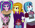 Size: 2414x2000 | Tagged: safe, artist:jolliapplegirl, adagio dazzle, aria blaze, sonata dusk, oc, oc:ardent melody, oc:rose red, oc:sour note, siren, equestria girls, clothes, equestria girls-ified, female, magical lesbian spawn, male, mother and child, mother and daughter, mother and son, next generation, offspring, parent and child, parent:adagio dazzle, parent:aria blaze, parent:princess cadance, parent:sonata dusk, parent:sour sweet, parent:sunset shimmer, parents:sonatasweet, parents:sunsagio, siblings, story in the source