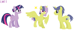 Size: 1226x516 | Tagged: safe, artist:angelchacha, artist:lightningmusic10, comet tail, twilight sparkle, twilight sparkle (alicorn), oc, oc:north star, alicorn, pony, alicorn oc, cometlight, family, female, male, offspring, parent:comet tail, parent:twilight sparkle, parents:cometlight, shipping, straight